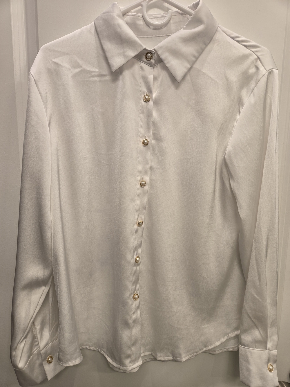Classic White Women's Button-Up Shirt